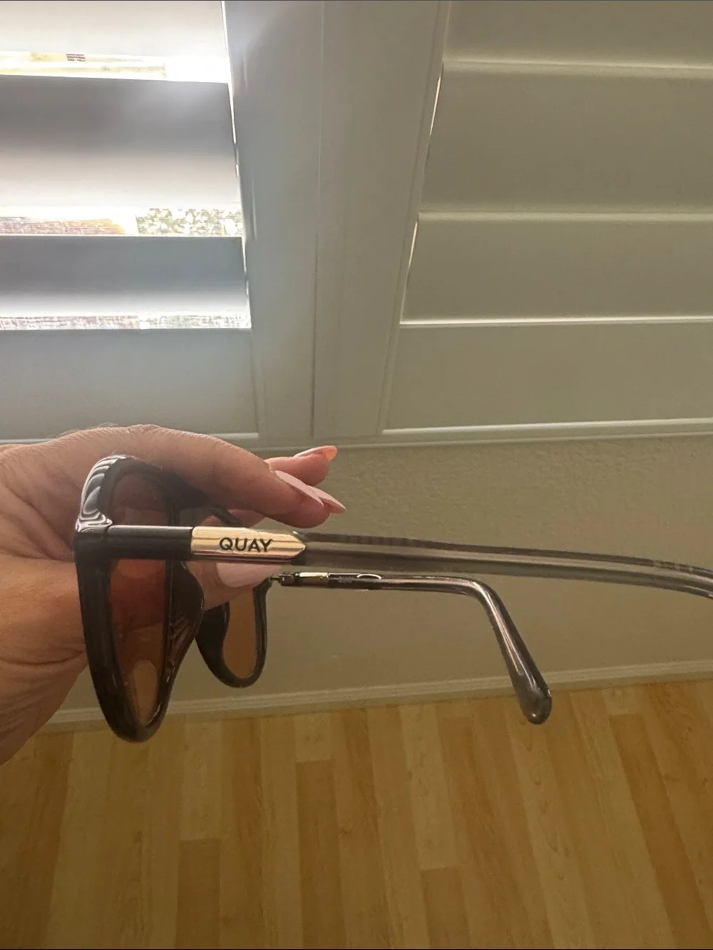 Quay Australia Black Frame Sunglasses with brown  Lenses